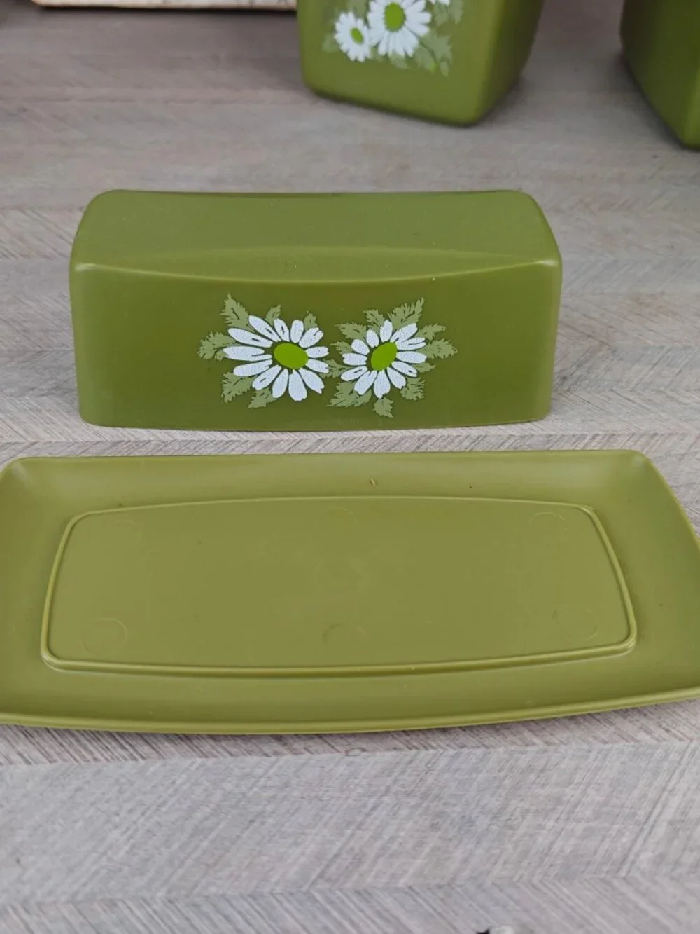 Vintage Pantry-Mates Kitchen Ensemble Canister Set 8-Piece Alladinware Green